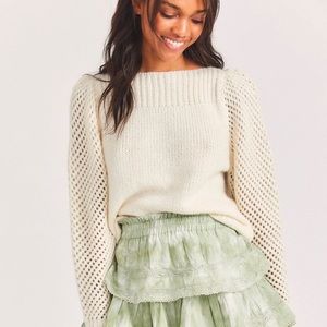 Ivory Rosie Pullover Sweater in Snow LoveShackFancy